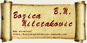 Božica Miletaković vizit kartica